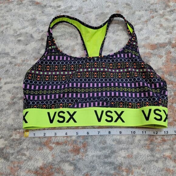 Victoria's Secret The Player Racerback Sports Bra Geometric Pattern - Size Large - Picture 4 of 5